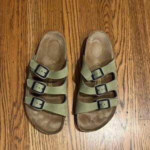 Birkenstock Khaki Triple-Strap Sandals